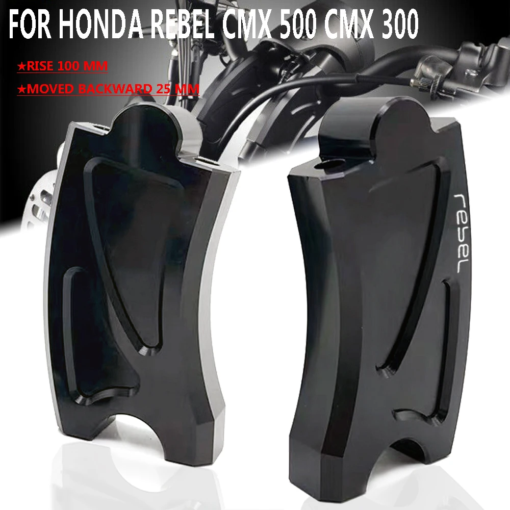 

Motorcycle aluminum Handlebar Risers For Honda Rebel CMX 500 300 CMX500 CMX300 Handle Bar Lift Clamp Adapters Up Bracket Kit