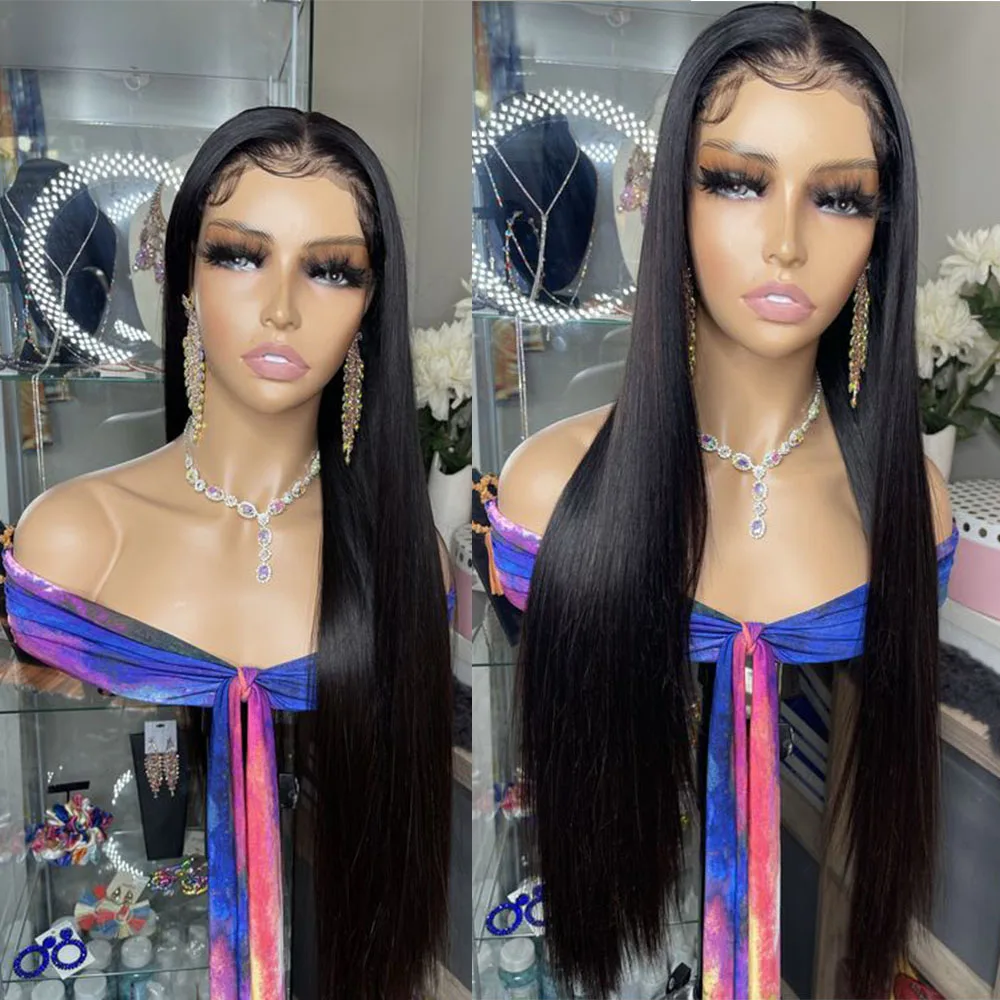 Raw Indian 13x4 13x6 Bone Straight Lace Front Human Hair Wigs HD Transparent 30 32 inch Lace Front Closure Wig For Black Women