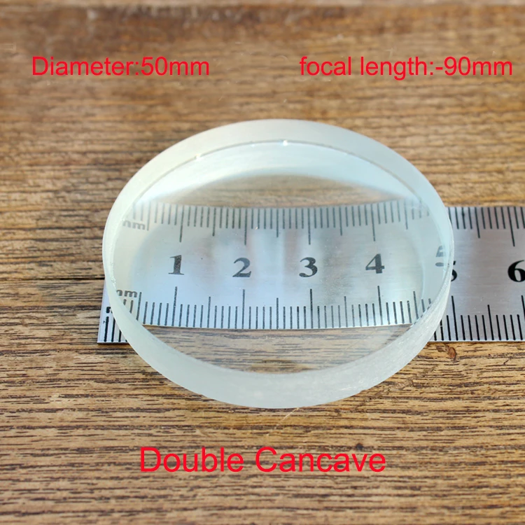 2個直径50mmの光学ガラス焦点距離光学系ダブルコンケーブレンズフォーカス-物理光学実験用に90m