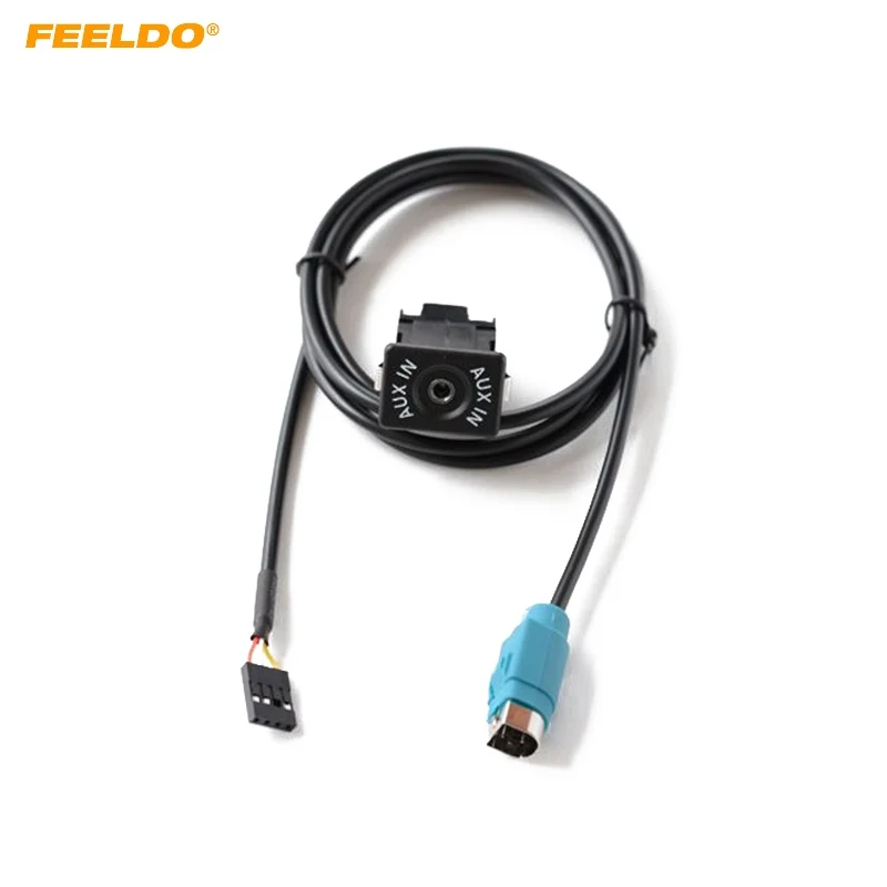 FEELDO-Adaptador de Cable auxiliar para coche Alpine KCE-422I KCE236B, Conector de Audio USB, arnés de cables auxiliar