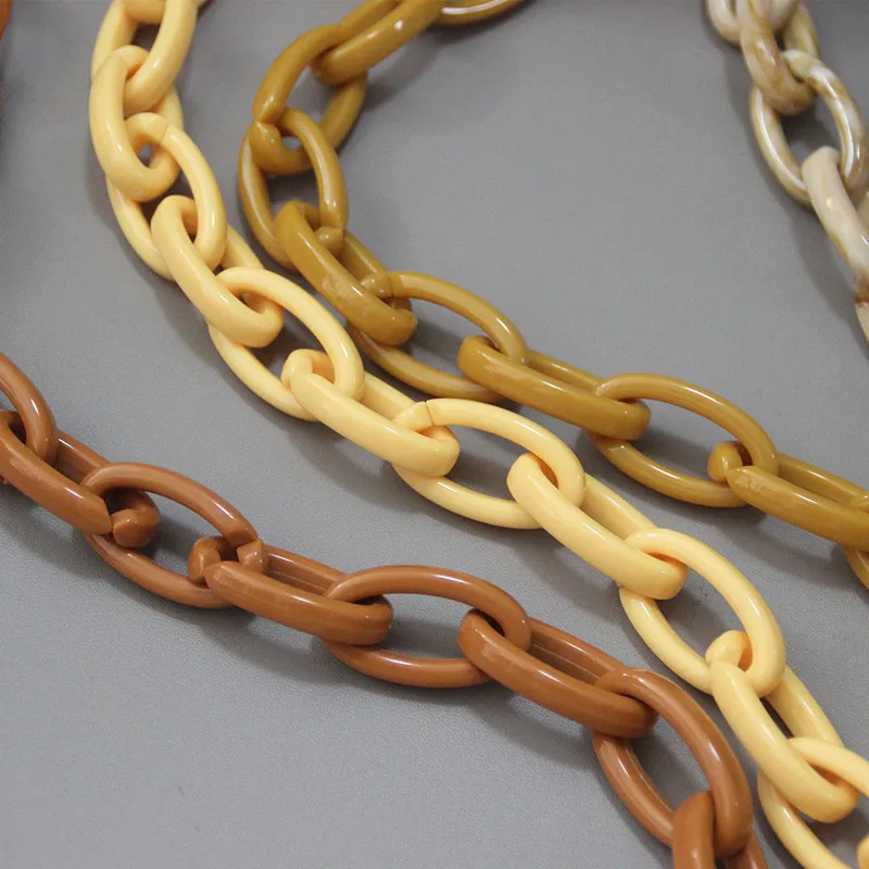 DIY New Fashion Woman Handbag Accessory Chain Beige Acrylic Green Resin Black Luxury Strap Women Clutch Shoulder Purse Chain