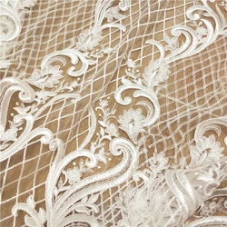 New High-end Car Bone Embroidery Mesh Fishtail Wedding Cheongsam Fabric DIY Handmade Accessoriesv Patches for Clothing