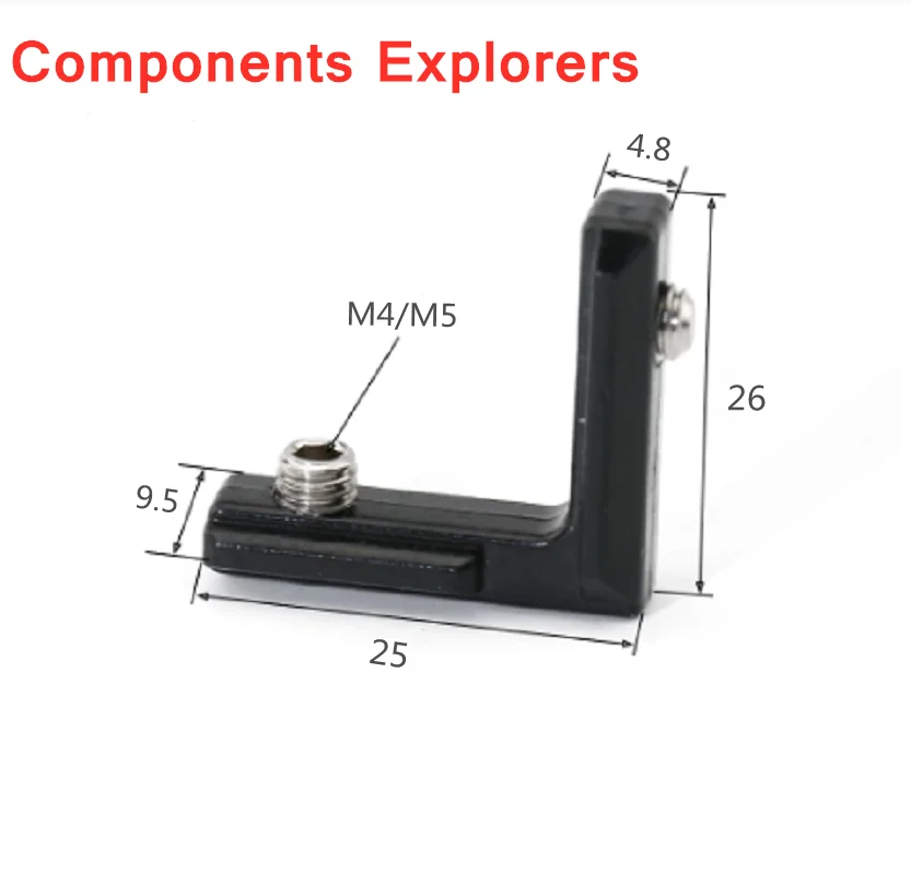 10Pcs 2020 L Connectors Inner Joint Corner Bracket for 20 Series Aluminum Extrusion Profiles Screws Included Black and Sliver