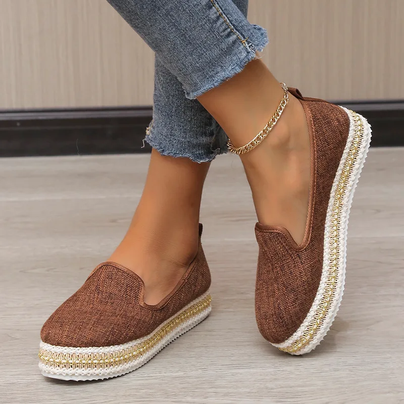Shoes for Women Sneakers Europe 2022 New Fashion Loafers Women Flats Shoes Woman Round Toe Casual Slip-on Fisherman Shoes