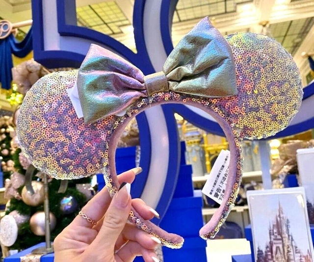 Disney 50th Anniversary EARidescent Sequin Iridescent Minnie Ears Head Band  - AliExpress