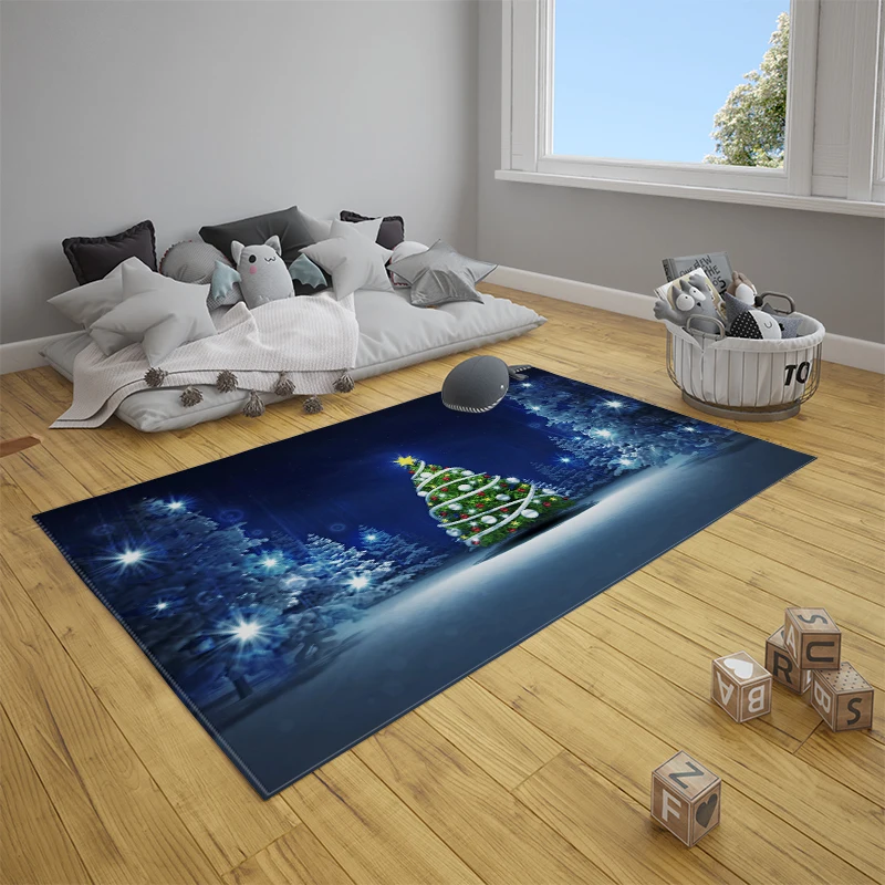 Christmas Tree Night View Entrance Doormat Kitchen Floor Bath Mat Living Room Bedroom Hallway Carpet Welcom Home Docor Rugs