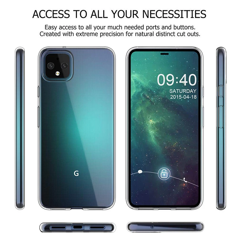 Transparent TPU for Google Pixel 4/4 XL Pixel4 Pixel4XL Google4 4XL 2019 Back Cover Silicone Soft Clear Ultrathin Phone Case Bag