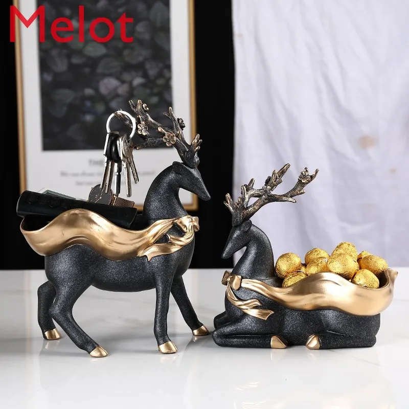 

Nordic Simple Creative Pig Deer Crocodile Storage Box Hallway Key Desktop Sundries Mobile Phone Remote Control Storage Tray