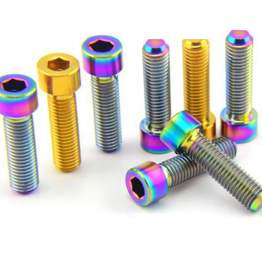 

2/4/6 pcs Grade 5 M7 x 25mm Titanium Bolt for Bicycle Column Hexagonal Socket Gold Multocolor M7 Ti Screws 25mm Long Fastener