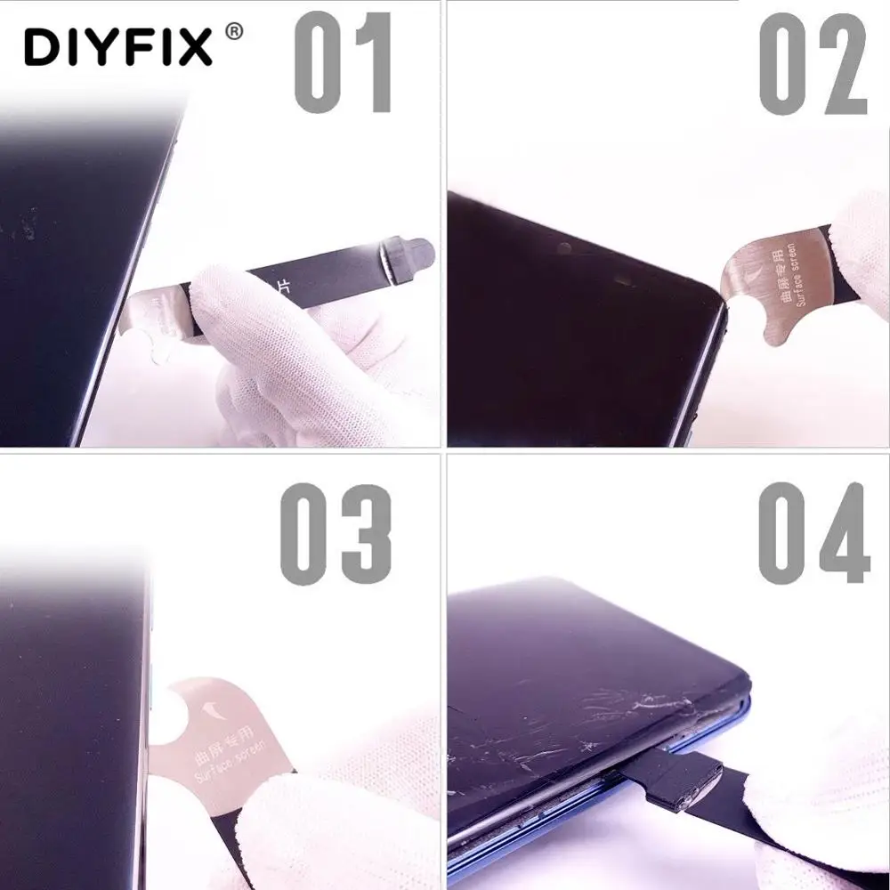 DIYFIX 1 قطعة 0.08 مللي متر رقيقة جدا الهاتف المحمول Disssembly افتتاح حدق أدوات ل فون هواوي سامسونج اللوحي شاشة مكشطة أداة اليد