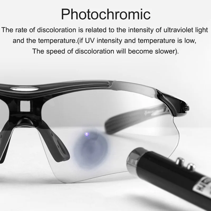 ROCKBROS 사이클링 안경 Photochromic 자전거 스포츠 선글라스 남자 여자 UV400 MTB 도로 자전거 고글 Ultralight 야외 안경