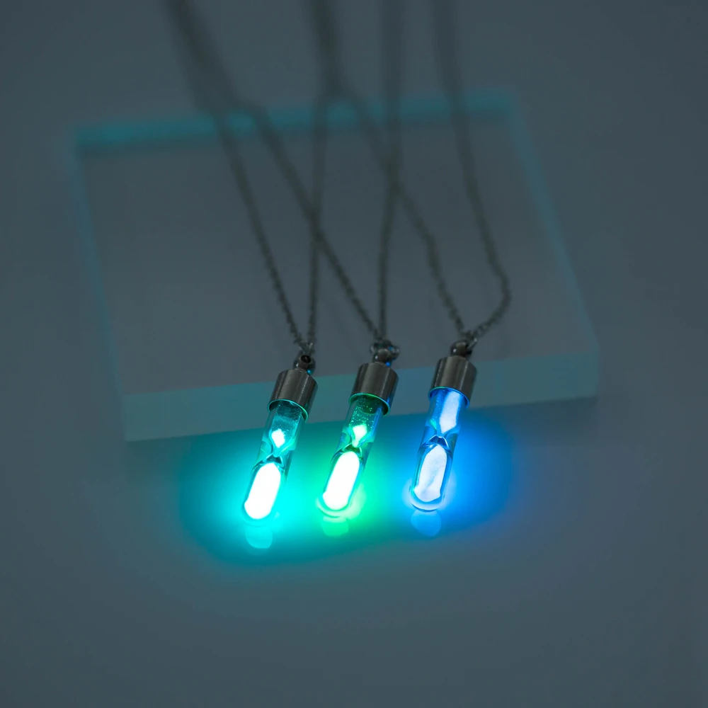 2022 fashion hourglass Luminous  Pendant  Necklace Glowing in the Dark  Hollow Luminous Pendant Necklace Jewelry Halloween Gifts