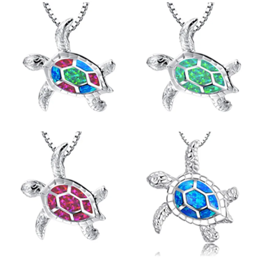 Tortoise Pendant Fashion Mini Glitter Enamel Turtles Animal Pendant Necklace Female Jewelry