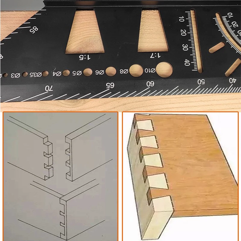 Multifunctional Angle Ruler 45 90 Degree Aluminum Alloy Accurate Woodworking Square Angle Ruler Marking Gauge Carpenter Tool