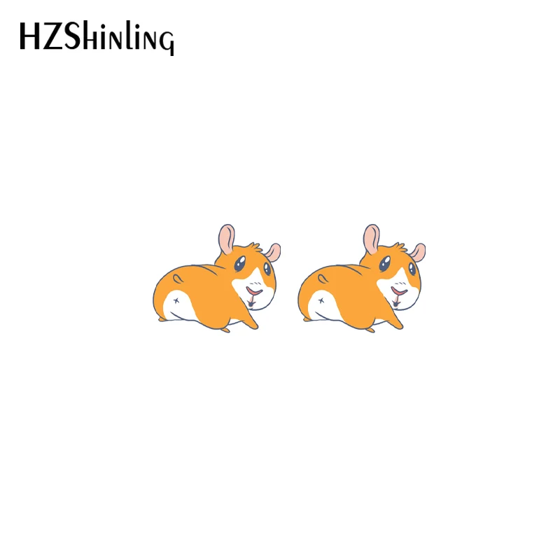 2021 Cartoon Guinea Pig Heat Acrylic Stud Earrings Resin Epoxy Fashion Jewelry