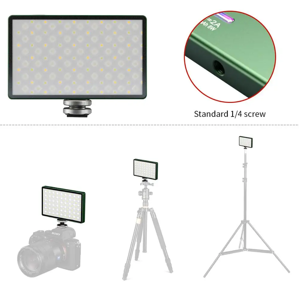 Soonpho-Luz LED RGB para cámara, Kit de luz de vídeo con salida a todo Color, regulable, 2500K-8500K, Panel bicolor CRI 95 + panel led fotografía