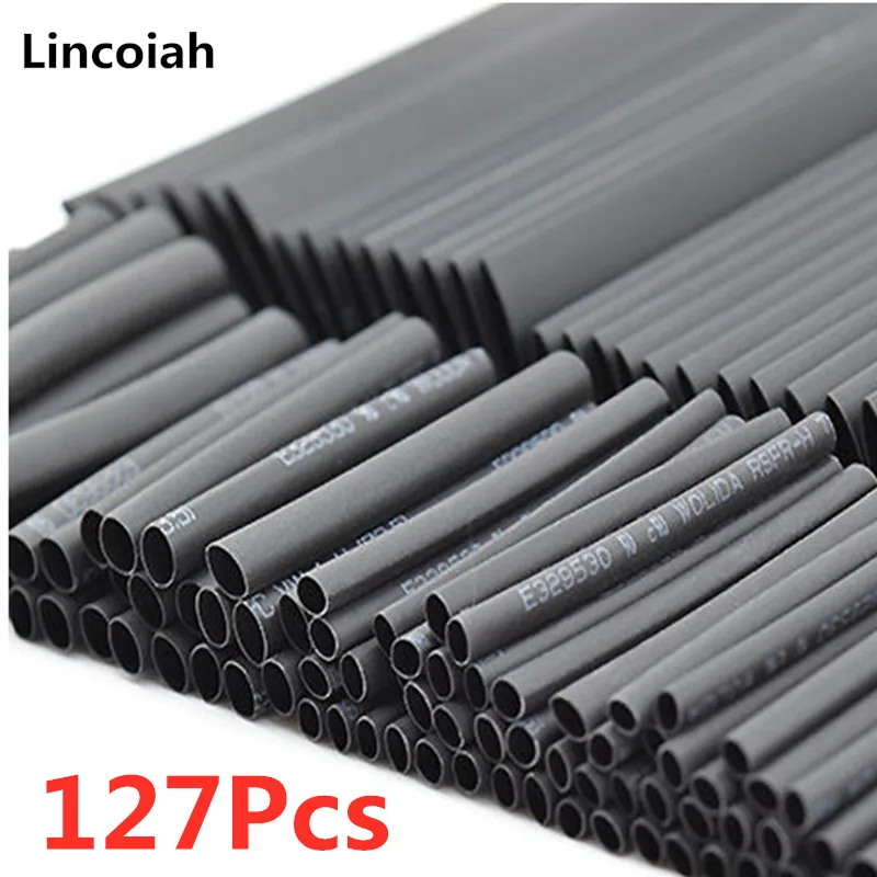 127Pcs Heat Shrink Sleeving Tube Assortment Kit Electrical Connection Electrical Wire Wrap Cable Waterproof Shrinkage 2:1