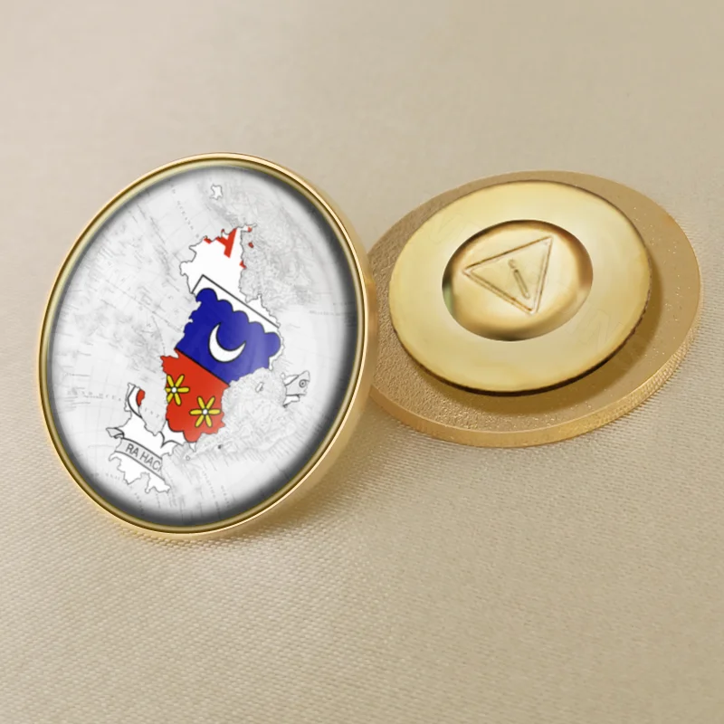 Mayotte of France Map Flag Brooch Badges Lapel Pins