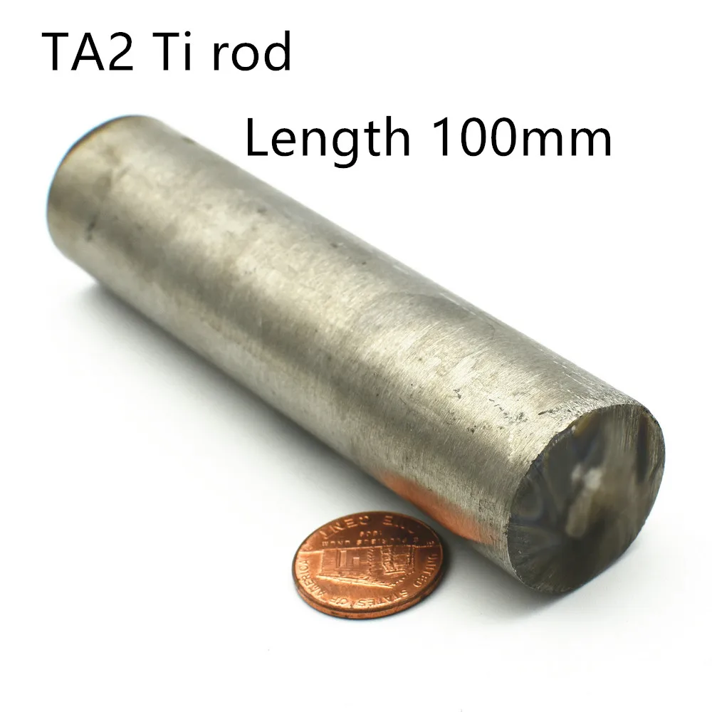 TA2 titânio Rod Bar para a indústria, DIY Rod Bar, comprimento 100mm, diâmetro 10, 12, 14, 15, 16, 18, 20, 22, 30, 40 mm