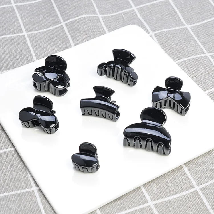 Japan Korea High Quality Simple Black Plastic Hair Clips Claws Mini Clamps Fashion Girls Crab Hair Claw Gifts Hair Accessories