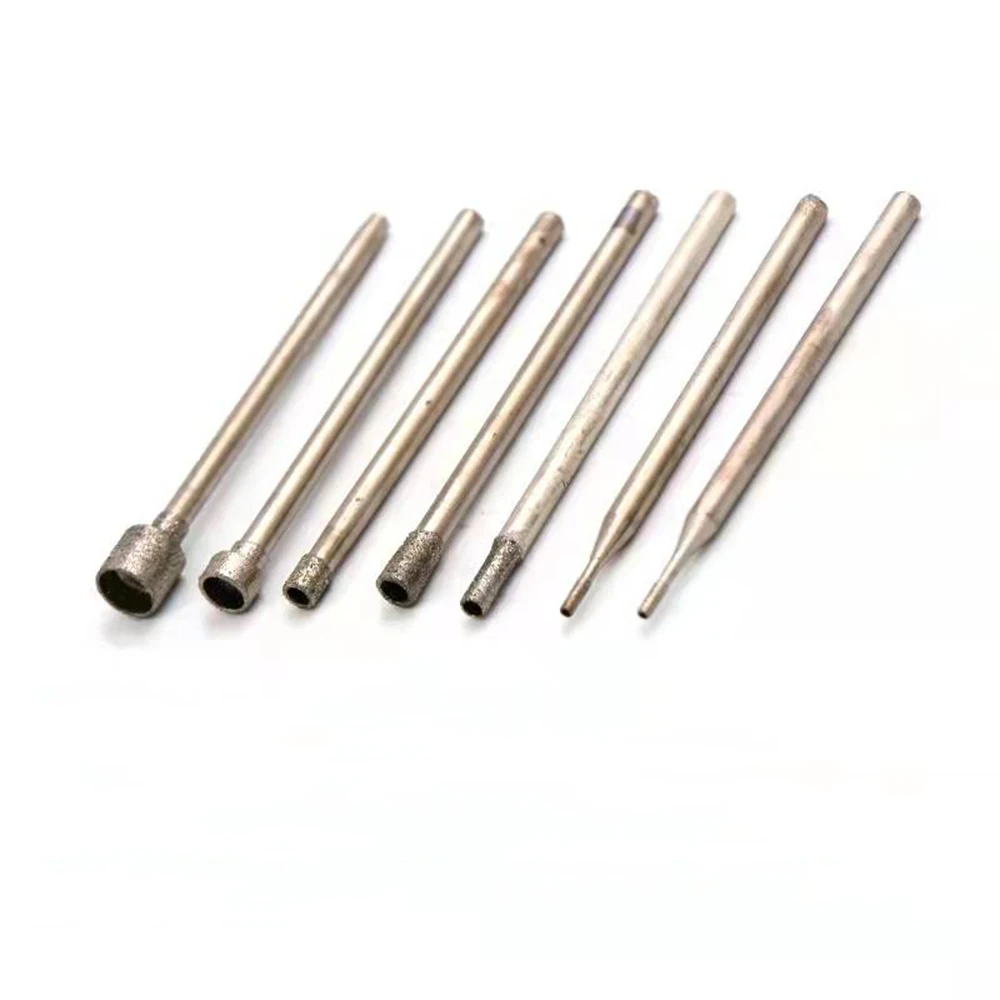 5/10Pcs Hollow Diamond Burr Grinding Jade Carving Core Drill Bit 2.35mm Shank Grind Engraving Tools