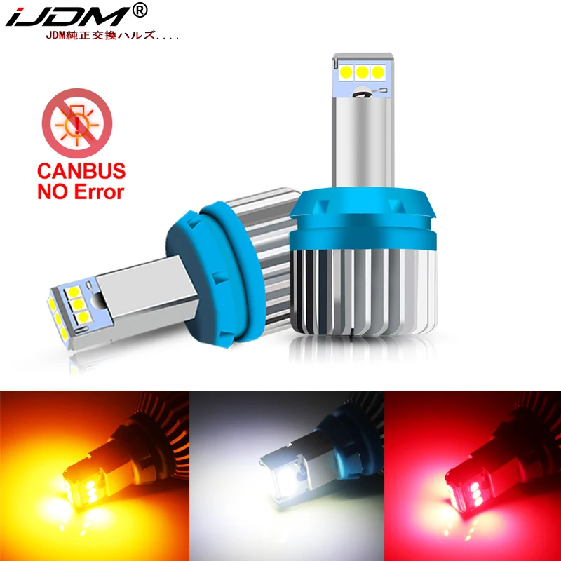 iJDM P21W led 1156 T20 W21/5W 7443 P21/5W 1200LM W21W Car Bulb 7440 BA15S BAY15D PY21W 3157 Auto DRL Light 1157  White 12V Lamp