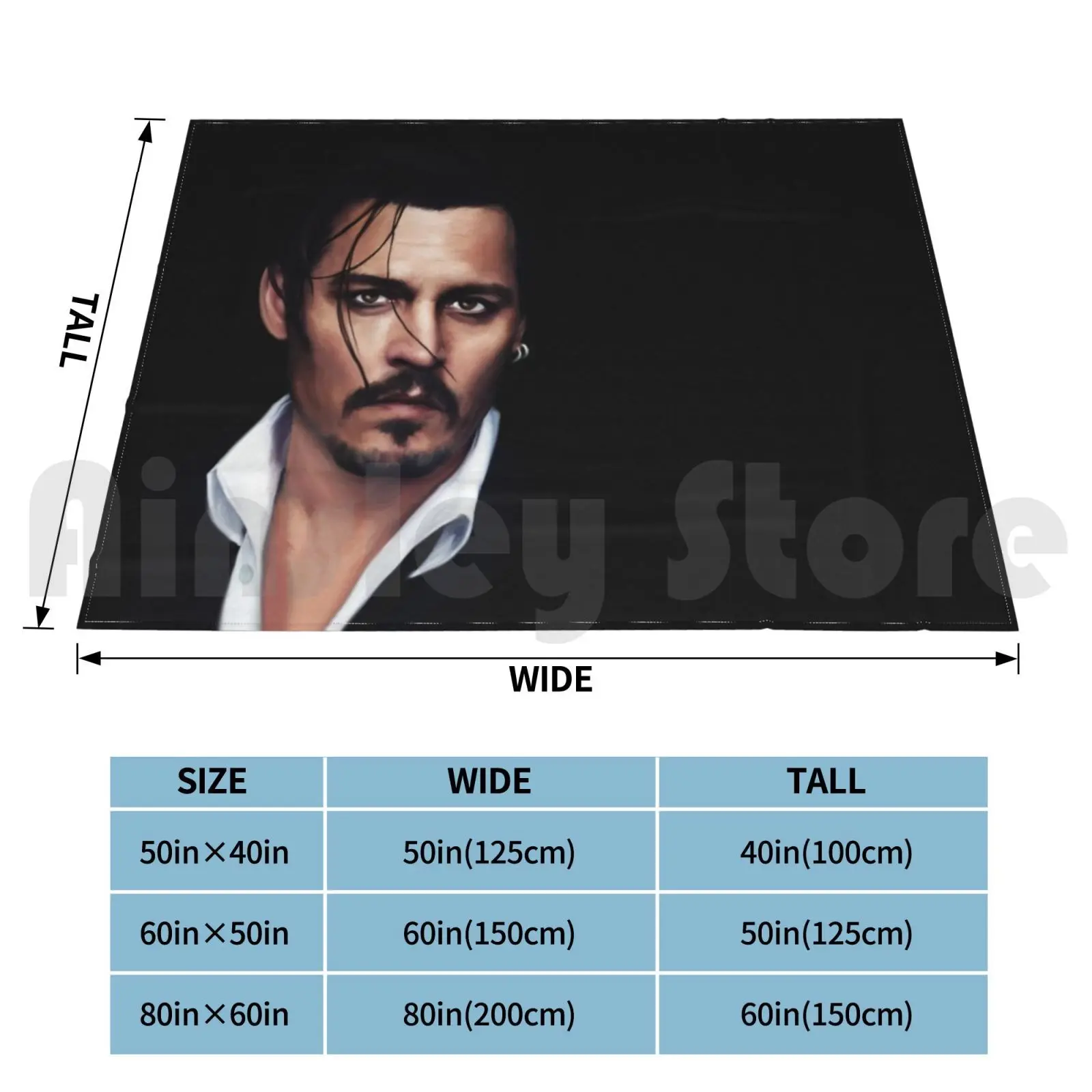 Johnny Depp Blanket Fashion Custom Johnny Depp Johnny Depp Portrait Actor Fanart