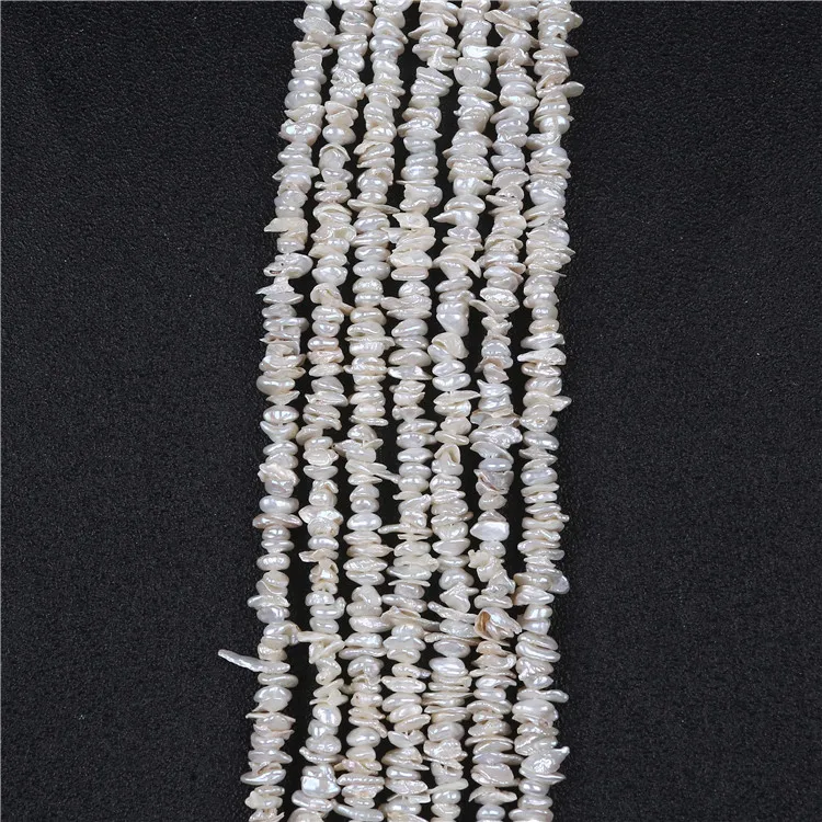 

hot sale 5-6mm AA grade keshi freshwater pearl strands center straight drilled hole