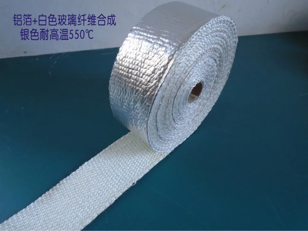 5M * 5CM Heat insulation of cold and warm pipes Tape High Temperature Resistant Flame Retardant Exhaust Heat Wrap With 4 Ties