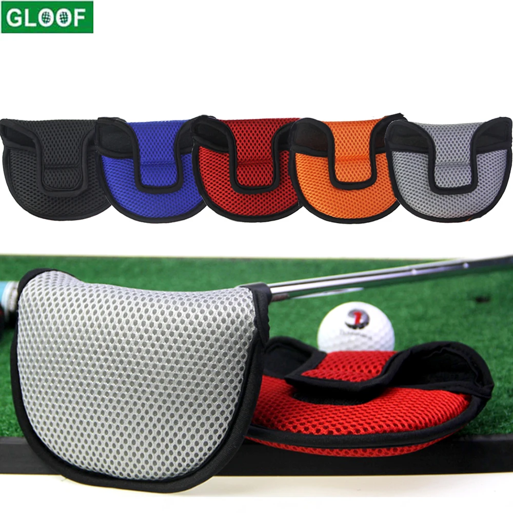 1Pcs Golf Mesh Lightweight Putter Cover Mallet Putter Headcover Club Protector  with Magic Tape