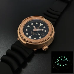 Steeldive Mens Diver Watches,Men Automatic Watch Bronze Tuna Mechanical Wristwatch 300M Waterproof C3 Luminous NH35 Sapphire