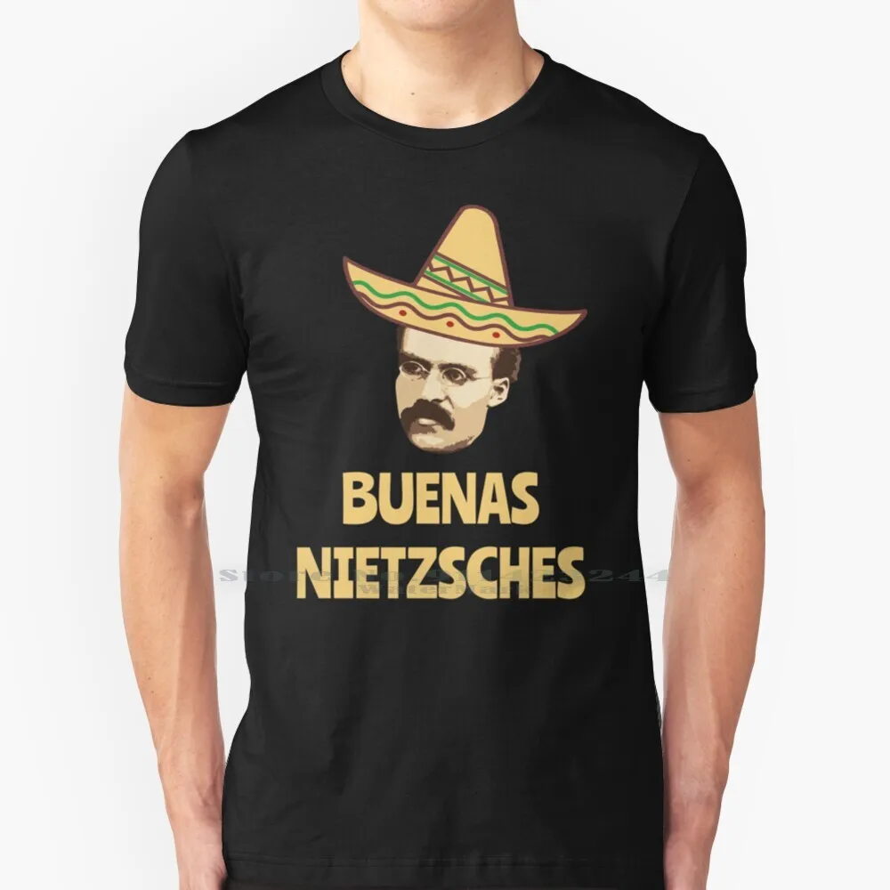 Funny Mexican Friedrich Nietzsche 100% Cotton T Shirt Friedrich Nietzsche Funny Mexican Philosophy Philosophical Nihilism