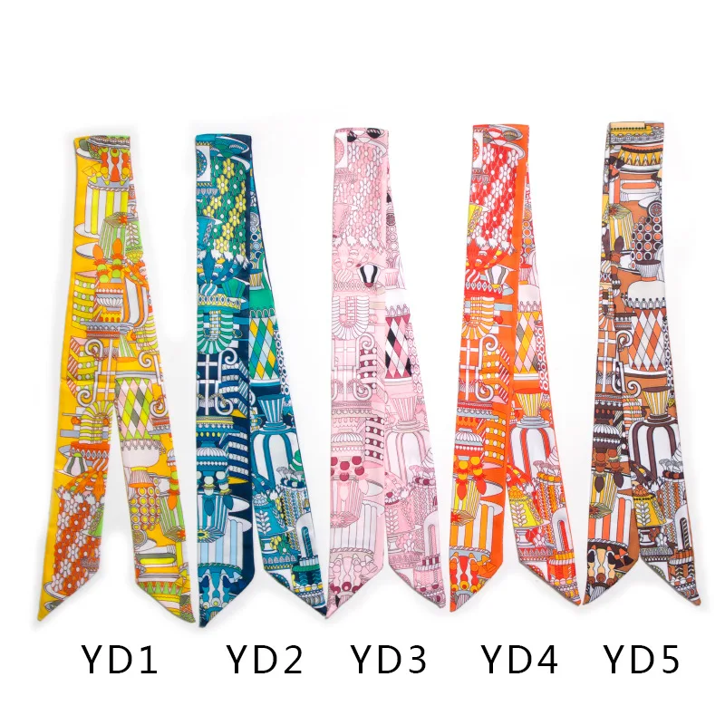 Fashion Bag Scarf Ladies Luxury Twill Beach Outing Decoration Silk Scarf Skinny Tie Bag Ribbon Fashion Hair Band Bandana JK19