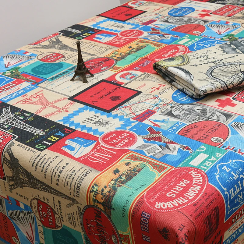 Graffiti City Thicken Cotton Polyester Linen Upholstery Fabric for Sofa Tablecloths Home Textile by the Meter