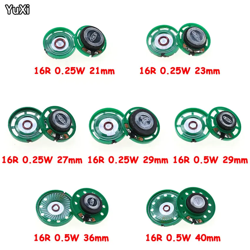 

YUXI 1Pcs Ultra-thin Speaker Doorbell Horn Toy-car Horn 16 Ohms 0.5W 0.25W 16R speaker 20 21 23 27 29 36 mm Diameter