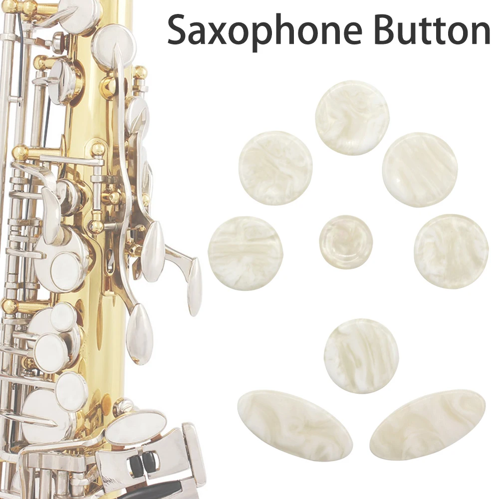 9pcs/set Saxophone Fingers Buttons Pearl Real Abalone Shell Repair Parts Sax Replacement Inlays Keys