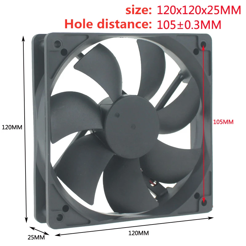 New desktop computer 12cm cooling fan 12025 USB high speed DC5V 12V 24V  chassis power radiator is silent and durable