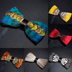 EASTEPIC Novelty Fashion Handmade Feather Bow Ties for Men Exquisite Accessories for Business Suits Wedding Party Birthday Gift