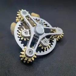 Spinner de mano de engranaje de delicadeza, Spinner de cobre de nueve dientes, enlace Edc de aleación de Metal, juguetes de enfoque para aliviar el estrés, 1 unidad