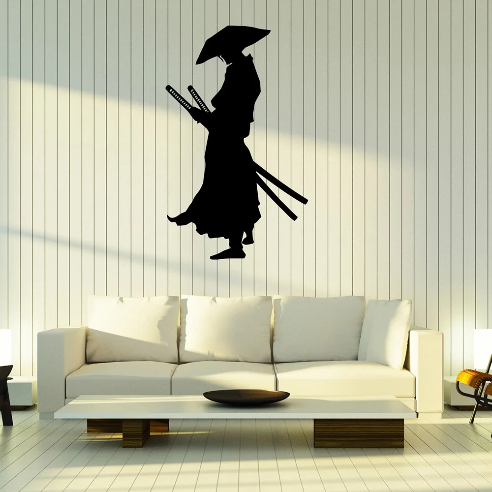 Ronin East Vinyl Wall Sticker Decor Bedroom Samurai Warrior Japan Sword Knight Wall Decal For Living Room Decoration Art W458