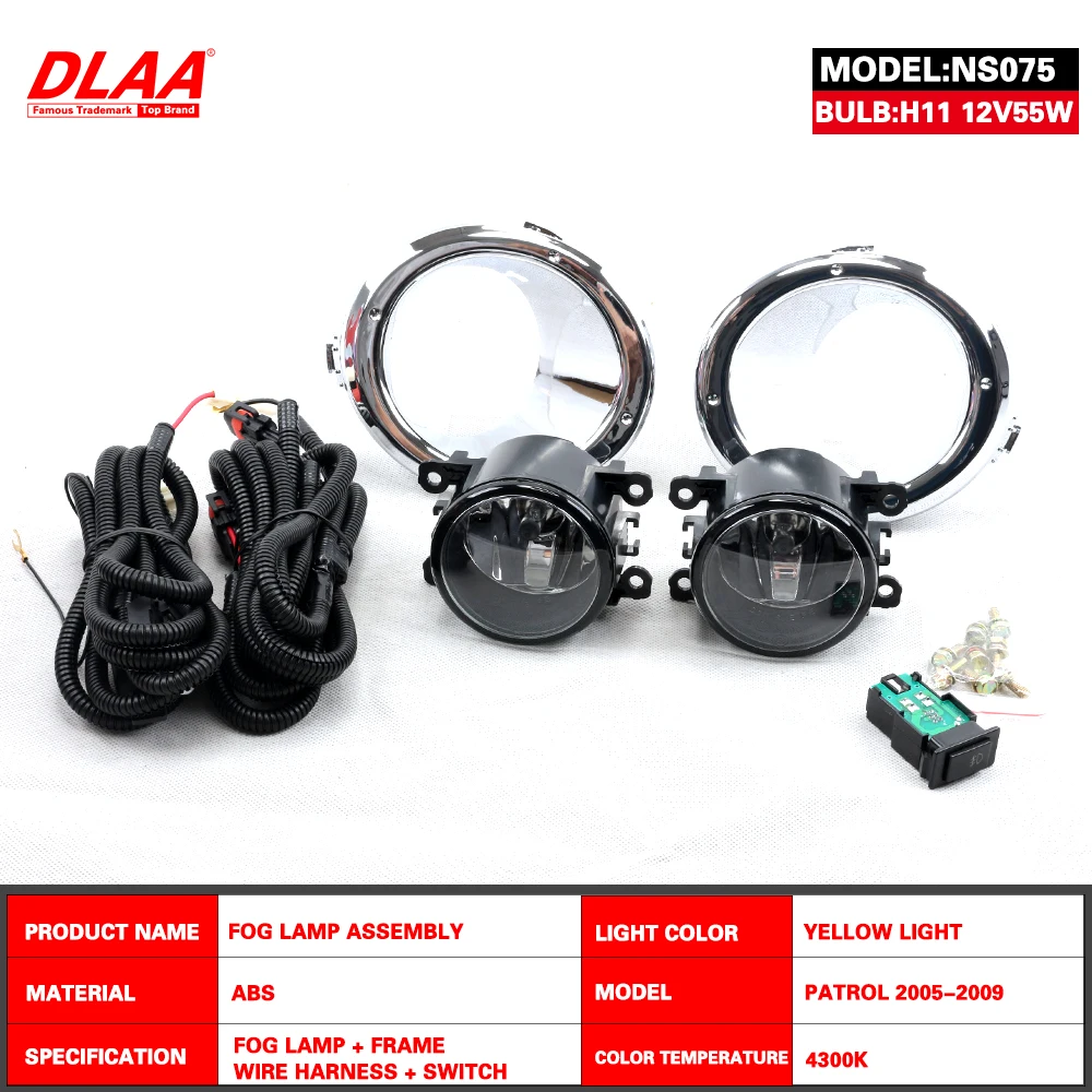 DLAA For Patrol 2005 2006 2007 2008 2009 Front Fog Lights Car Styling Spot Light Fog Lamps With Switch - 1 Pair