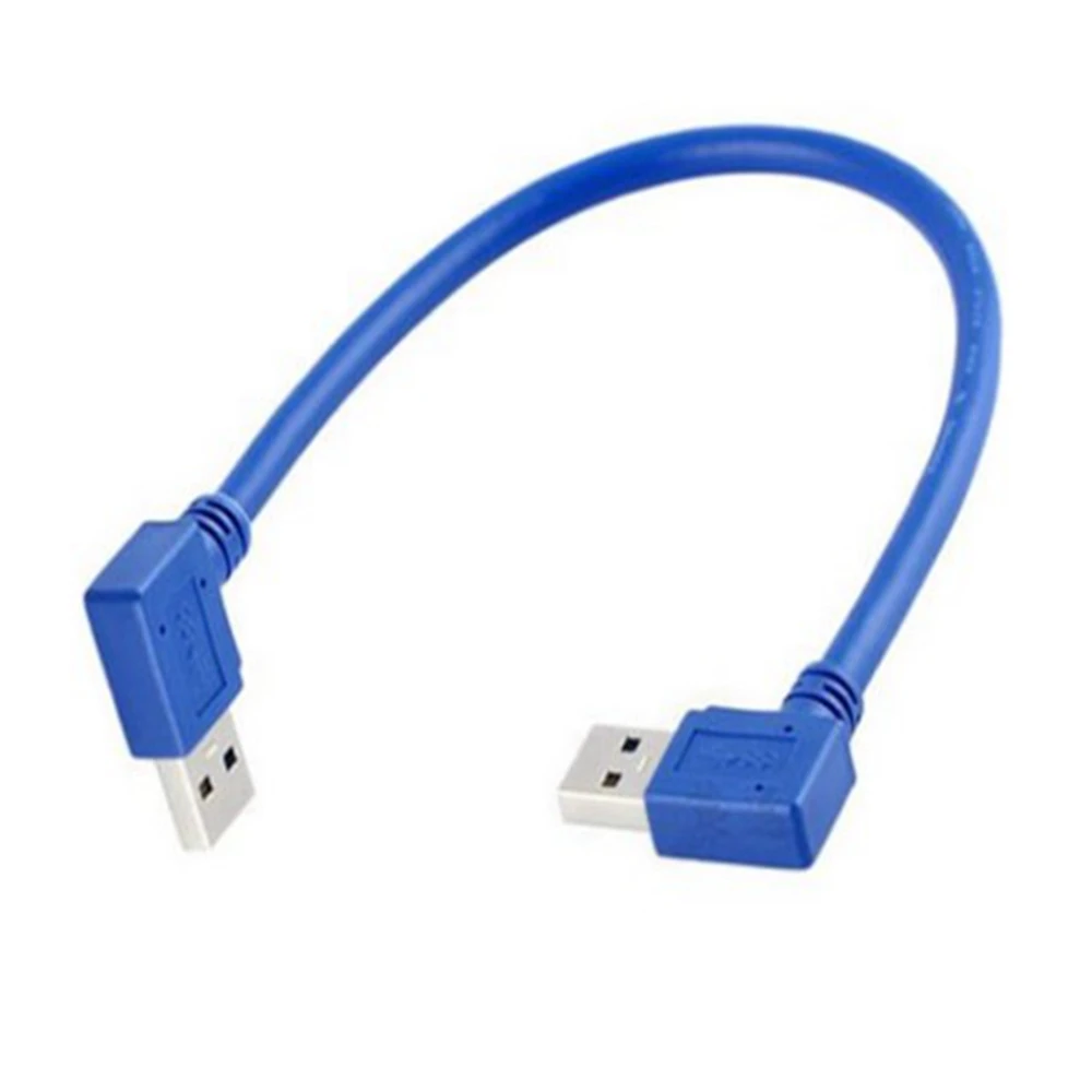 

30cm 50cm USB 3.0 Type A Male to Male 90 Degree Right Angle Double bend Extension Cable