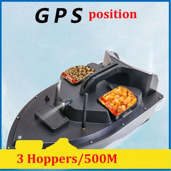 GPS RC Bait Boat Fish Finder Boats 3 Hoppers Night Light Fishing Ship Intelligent One-Key Return 40 Fishing Spots Multi-Function