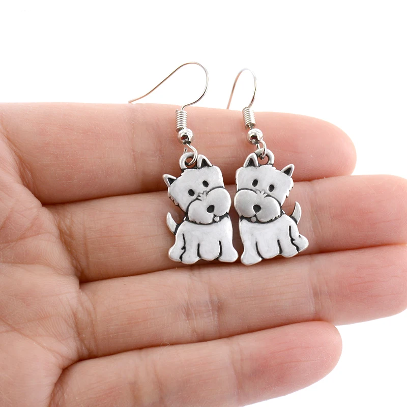 Vintage Westie & West Highland Dog Drop Earrings Dangle Earrings For Women Earrings Minimalist Jewelry Girls Gift For Dog Mom