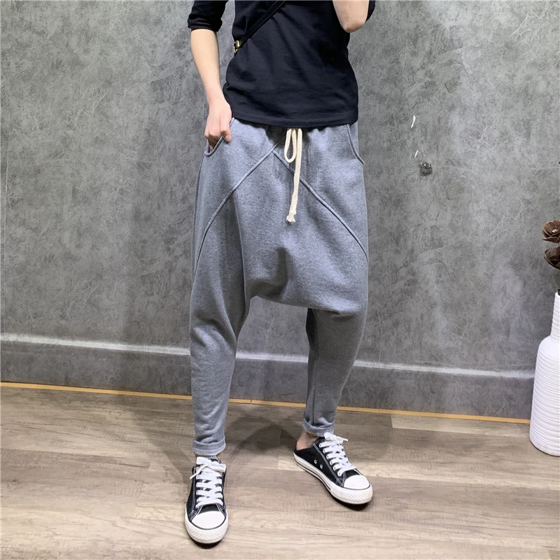 Women Big Crotch Harem Pants Big Size Cotton Casual Baggy Drop-crotch Sweatpants Streetwear Hip Hop Loose Joggers Dance Trousers