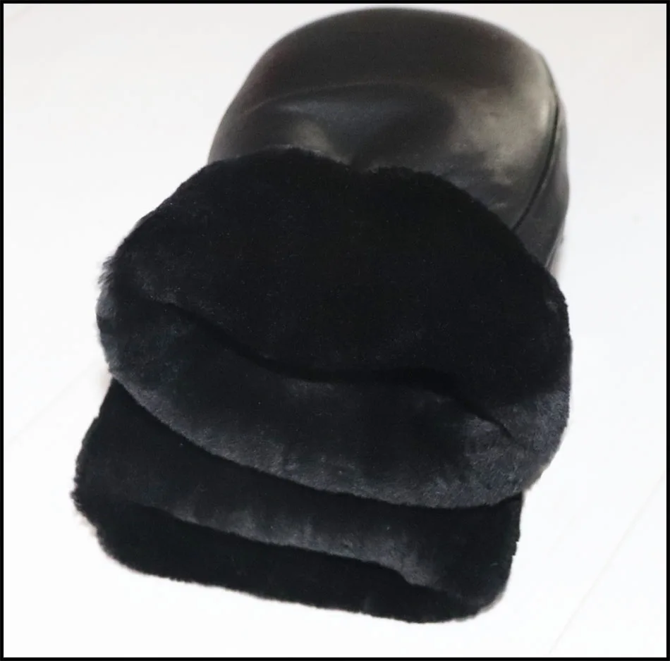 Gants en peau de mouton mitaines en cuir véritable pour hommes et femmes hiver coupe-vent et résistant au froid extérieur chaud gants en laine de