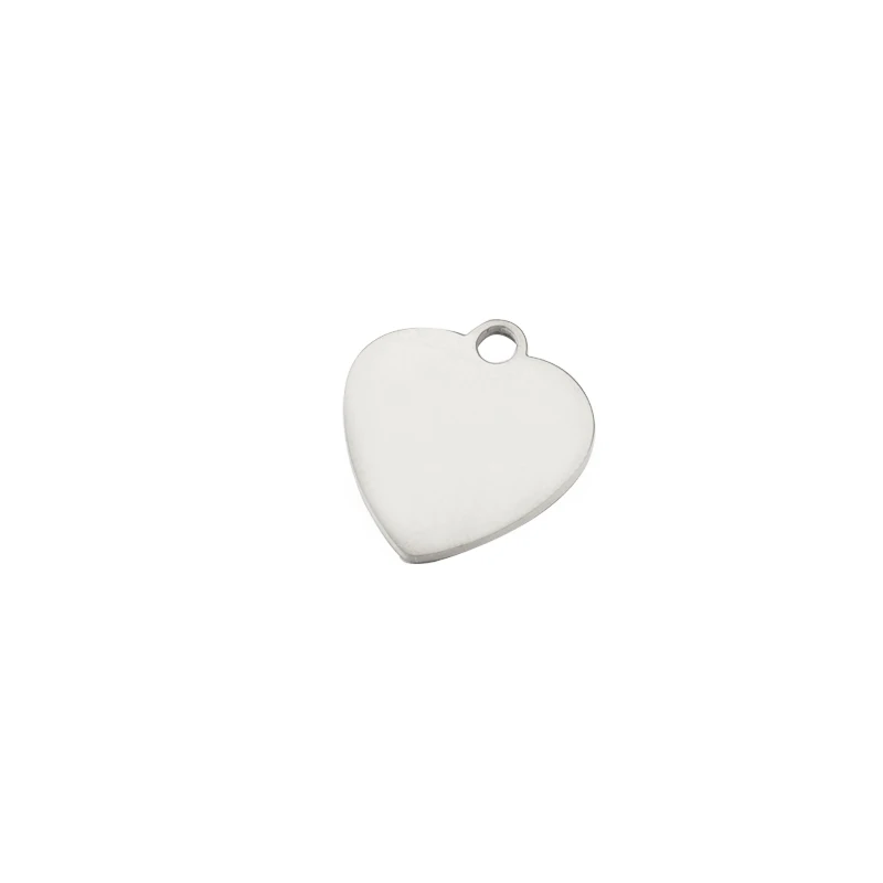Fnixtar Mirror Polished Stainless Steel Love Heart Stamping Blanks Tags Charm Pendant Jewelry For Women DIY 17*16mm 20piece/lot