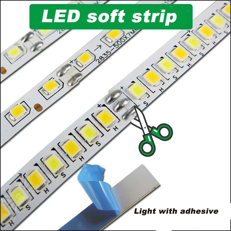 Bande Flexible Monochrome à Double couleurs 2835 SMD, avec courant Constant pour plafonnier de salon, fonctionne avec un pilote