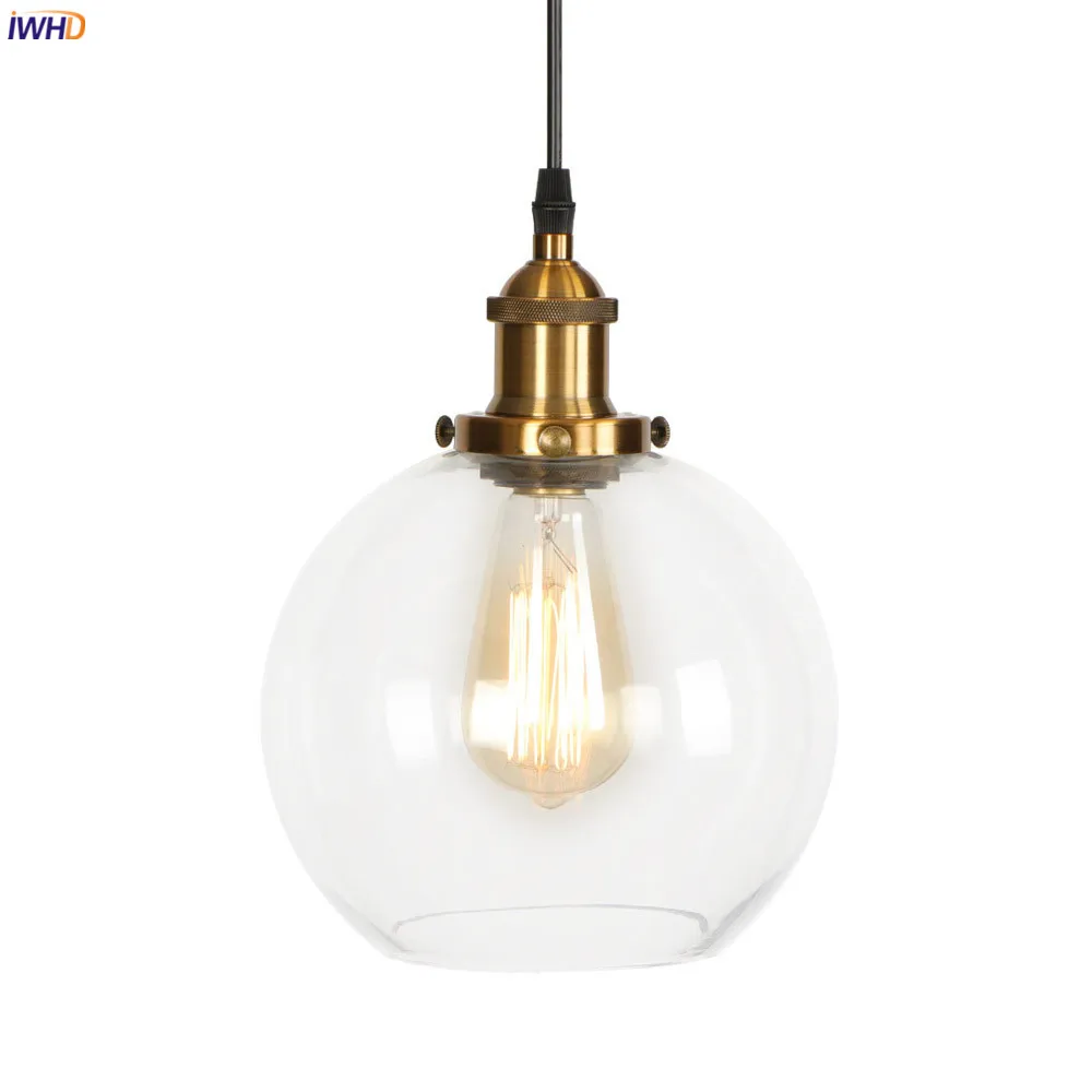 

IWHD Loft Decor Edison Pendant Lighting Fixtures Cafe Dinning Living Room Glass Industrial Lamp Vintage Light Hanglamp Luminaria