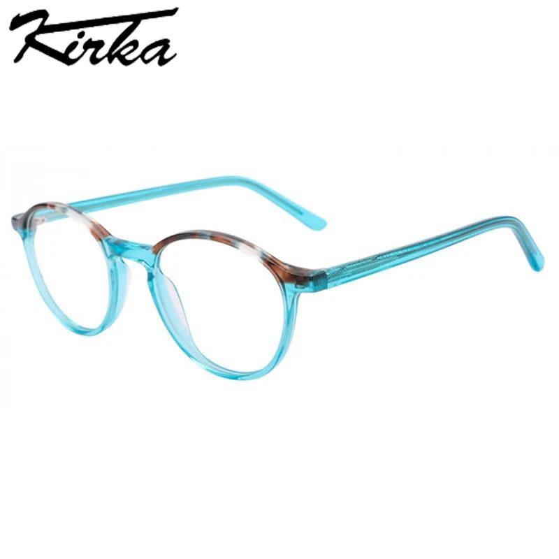 Kirka Farsightedness Women Frame Round Glasses  Woman  Fashion Lady Eyeglasses Frames Acetate Glasses WD4134